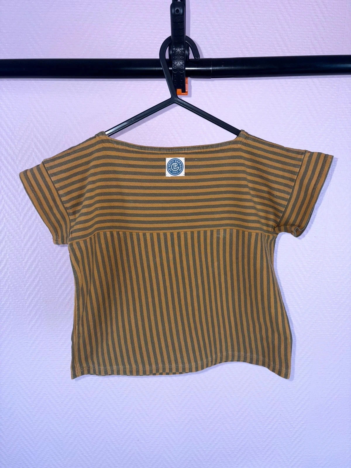 Camiseta Petit Germain Paris 4 años a rayas caqui y camel – 100 % algodón – Muy buen estado. – photo 4